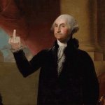 Georage Washington Middle finger