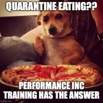 Fitness | QUARANTINE EATING?? PERFORMANCE INC TRAINING HAS THE ANSWER | image tagged in fitness | made w/ Imgflip meme maker
