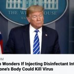 Trump Disinfectant Wondering