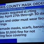 Harris County, TX mask order alert