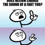 REAL TALK!!!!!!!!!!!!!!!!!! | DOES HELIUM CHANGE THE SOUND OF A FART TOO? | image tagged in question guy | made w/ Imgflip meme maker