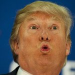 Trump looks up through dilated pupils meme
