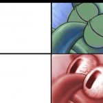 Squidward sleeping then waking up