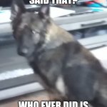 Karma The Dog: Huh? Who Said That? #1 | HUH? WHO SAID THAT? WHO EVER DID IS GONNA GET SOME KARMA | image tagged in karma the dog | made w/ Imgflip meme maker