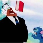Stitch throwing a book at Bubbles meme