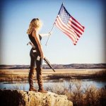 American Flag Girl Woman Gun meme