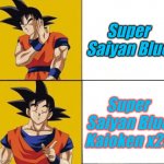 Transformations | Super Saiyan Blue; Super Saiyan Blue Kaioken x20 | image tagged in goku drake hotline,memes | made w/ Imgflip meme maker