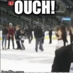 Ouch, ice fall | OUCH! | image tagged in gifs,fail,fall,ice | made w/ Imgflip video-to-gif maker