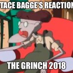 Surprised  Eustace Bagge | EUSTACE BAGGE'S REACTION TO; THE GRINCH 2018 | image tagged in surprised eustace bagge | made w/ Imgflip meme maker