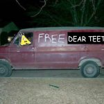 bill's new van | DEAR TEETH | image tagged in free candy van,bill cipher,gravity falls | made w/ Imgflip meme maker