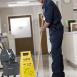 Janitor mopping