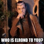Warrior or Something Else? | WHO IS ELROND TO YOU? | image tagged in elrond | made w/ Imgflip meme maker