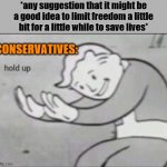 Freedom vs. security conservative logic meme