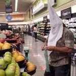 KKK Shopper at grocery store