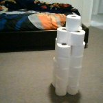 toilet paper tower meme
