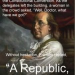 Ben Franklin Republic quote