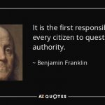 Ben Franklin quote authority