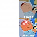 Peter Griffin sleep template meme