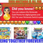 CHUGGACONROY AND MASAEANELA! | EVEN NINTENDO IS ALL FOR CHUGGACONROY AND MASAEANELA; 😍😍😍😍; 😍😍😍😍😍😍😍💛💚🤍💜💙❤️💘; BEING TOGETHER FOREVER!!! | image tagged in chuggaconroy and masaeanela | made w/ Imgflip meme maker