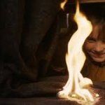 Hermione setting fire to snapes cloak