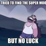 Steven Universe Is Killing me! | ME WHEN I TRIED TO FIND THE SUPER MOON TONIGHT; BUT NO LUCK | image tagged in steven universe is killing me | made w/ Imgflip meme maker