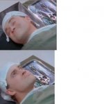 Sleeping guy in hospital bed