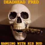 his bud | DEADHEAD FRED; HANGING WITH HIS BUD | image tagged in deadhead fred | made w/ Imgflip meme maker