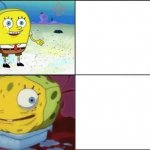 Weak vs. Inflated Spongebob meme