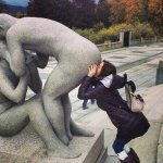 kissing statue ass