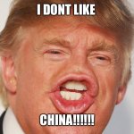 Donald Trump China | I DONT LIKE; CHINA!!!!!! | image tagged in donald trump china | made w/ Imgflip meme maker