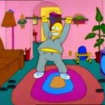 Homer working out