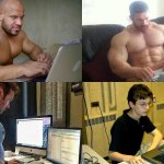 Buff Guys on Laptop