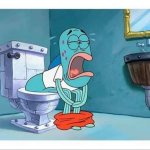 Spongebob fish crying toilet