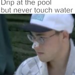 Lifeguard Jarvis Tinkleton | Drip at the pool but never touch water | image tagged in jarvis,jarvis tinkleton,lifeguard | made w/ Imgflip meme maker