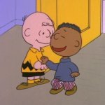 Charlie Brown and Franklin high five