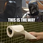 Toilet paper hanging | THIS IS THE WAY | image tagged in this is the way | made w/ Imgflip meme maker