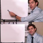 Man with pen and whiteboard meme