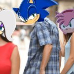 Distracted Sonic meme