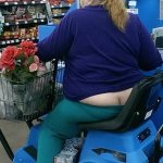 Woman butt crack