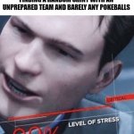Shiny Hunt | FINDING A RANDOM SHINY WITH AN UNPREPARED TEAM AND BARELY ANY POKEBALLS | image tagged in level of stress,pokemon | made w/ Imgflip meme maker