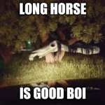 Long horse | LONG HORSE; IS GOOD BOI | image tagged in long horse | made w/ Imgflip meme maker