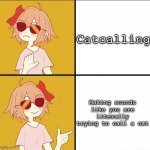 catcalling | Catcalling; Making sounds like you are literally trying to call a cat | image tagged in trans drake meme | made w/ Imgflip meme maker