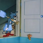 Tom with shovel and Jerry meme