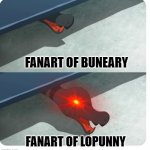 pokemon fanart | FANART OF BUNEARY; FANART OF LOPUNNY | image tagged in salandit,pokemon,rule 34 | made w/ Imgflip meme maker