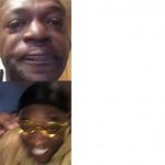 crying black man then golden glasses black man meme