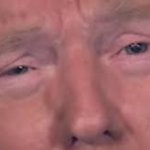 Trump crying, eyes dilated meme