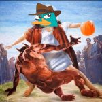 A platypus? PERRY THE PLATYPUS? | image tagged in jesus vs satan in basketball | made w/ Imgflip meme maker