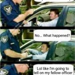 Police Reserved Parking | Ever hear the story about a bad cop? No... What happened? Lol like I'm going to tell on my fellow officer | image tagged in police reserved parking | made w/ Imgflip meme maker