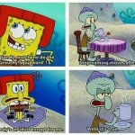 Spongebob grouchy Squidward meme