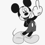 Mickey Mouse finger  B&W